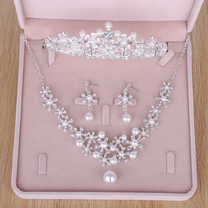 uniquebridalboutique Shiny Rhinestone Pearl Bridal Jewelry Set - Necklace Bridal Rhinestone Jewelry Set: Pearl Necklace \u0026 Earrings Silver Wedding  Accessories For Brides From Uniquebridalboutique, $16.24 | DHgate.Com
