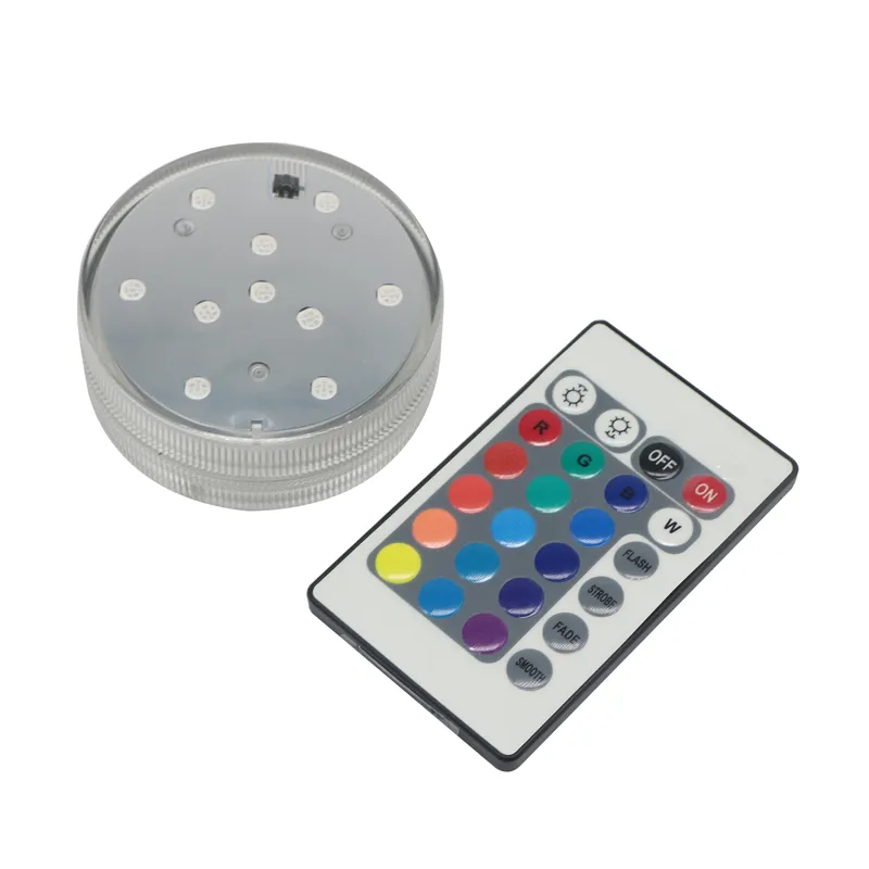 Edison2011 10 LED Multicolor Submersível À Prova D 'Água Festa de Casamento Chá Floralytes Vaso Base de Luz Blub Controle Remoto 7704409