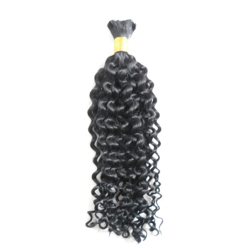 Brazilian Human hair for braiding bulk no attachment 100g afro kinky bulk hair no weft human hair bulk for braiding