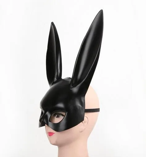 Home & Garden Women Girl Party Rabbit Ears Mask Black White Cosplay Costume Cute Funny Halloween Mask XB1