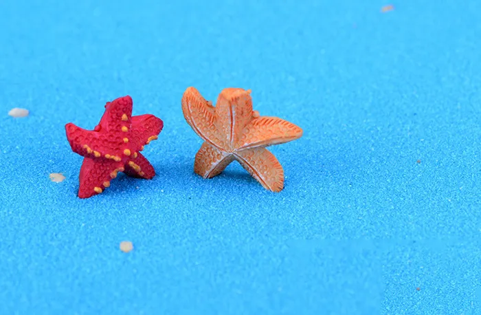 MOQ Groothandel GRATIS VERZENDING Leuke Mini Hars Starfish Fairy Miniatuur Huis en Tuin Dagelijks of Bruiloft Decor Onament 2 * 2.5cm Pentagon