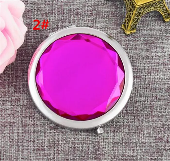 Cosmetic Compact Speglar Crystal Förstoring Multi Color Make up Makeup Tools Mirror Wedding Favor Gift X038