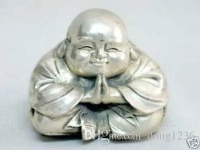 Rara excelente Tibet Silver Buddha statue