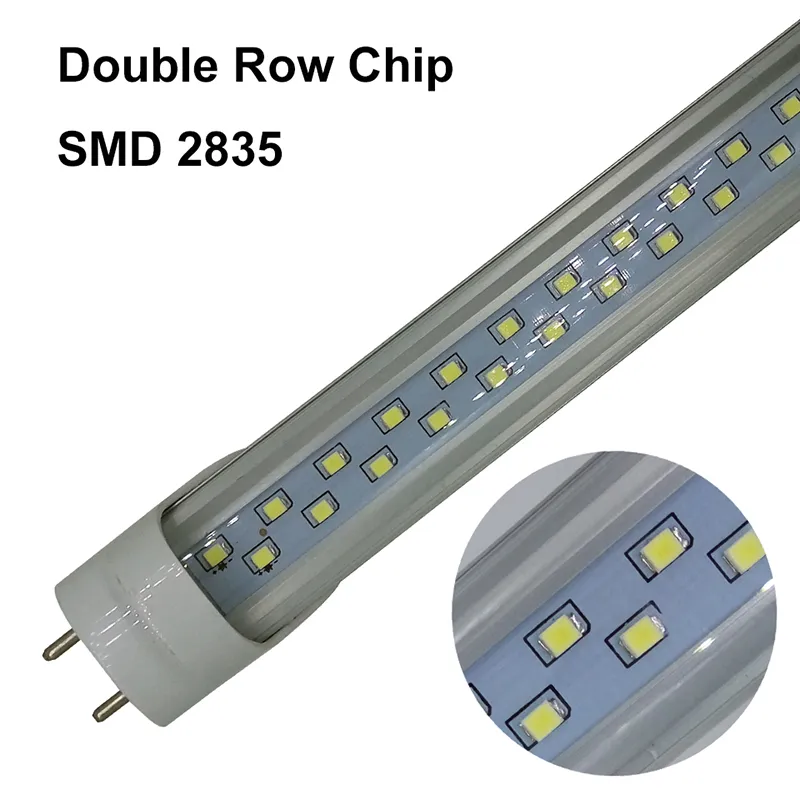 LED T8 Double Row Tube 4FT 28W SMD 2835 G13 192LEDS LIGHT 1.2M 85-265V LED-fluorescerande belysning