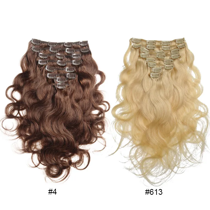 10-24 inch 120g Clip-in Remy Human Hair Extensions Full Head  display picture 3