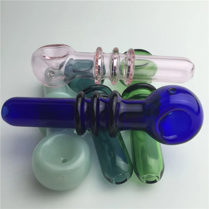 Kolorowe szklane rury rurowe rury do palenia różowy zielony niebieski gruby paznokcie szklane paznokci na suche tytoń ziołowe