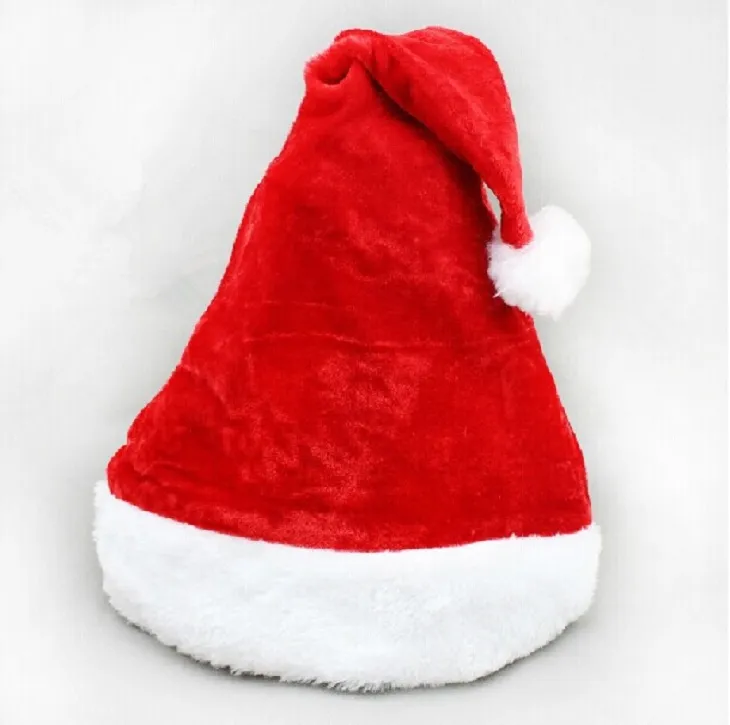 High-grade Christmas Hat Adult Christmas Party Cap Red Plush Hat For Santa Claus Costume Christmas Decoration gift WA1499