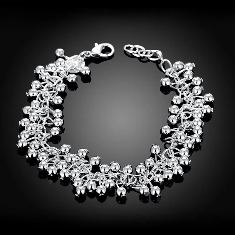 Yhamni luksus Real 925 Sterling Srebrna biżuteria bransoletki dla kobiet klasyczna bransoletka urok S925 Stamped H0174001014