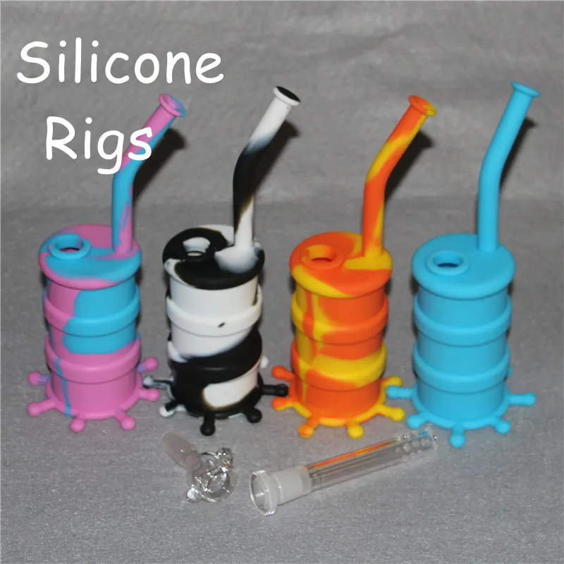 contenitori in cera siliconica piattaforme petrolifere piattaforme in silicone narghilè in silicone narghilè tamburo bong in silicone dab rig forma fresca dhl gratuito