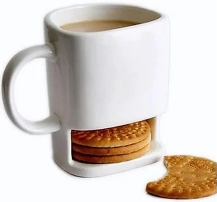 Gute preis 48 stücke 250 ml keramik kaffeetasse side cookie kekstasche halter milchsaft lemon becher drink für freund geburtstagsgeschenk