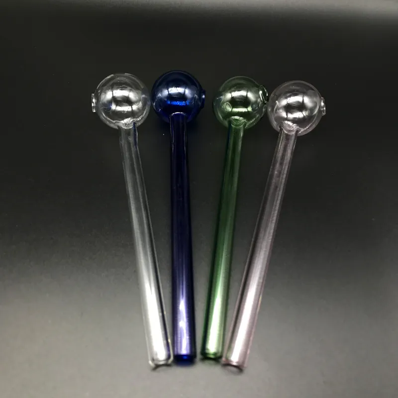 Beracky Smoking Accessories 6.0Inch 15CM Length Pyrex Glass Oil Burner Pipe Clear Blue Green Heady Water Hand Pipes