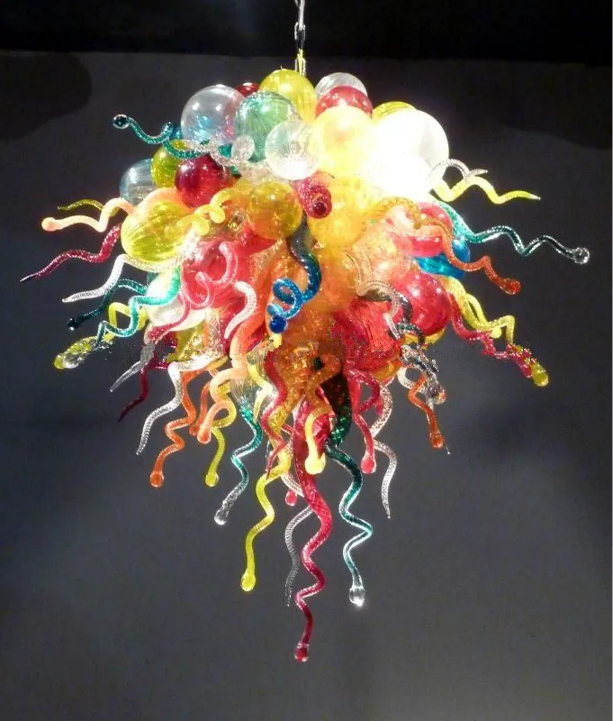 Moderne Blasen-Farblicht-Kronleuchter aus geblasenem Glas, LED-Pendelleuchten, Innenleuchten, Hängelampe, Design, Kunstbeleuchtung, Marke Girban