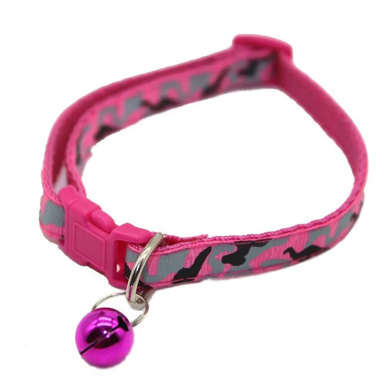 Camouflage Dog Cat Bell Collar Regulowany Outdoor Wygodne nylonowe obroże dla zwierząt domowych dla małych psów Pets Collars