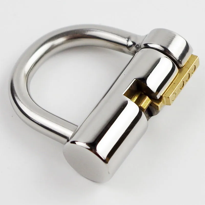 Kyskhetsenheter stål D-ring PA-lås 5mm glans piercing manlig kyskhetsenhet slav #T707