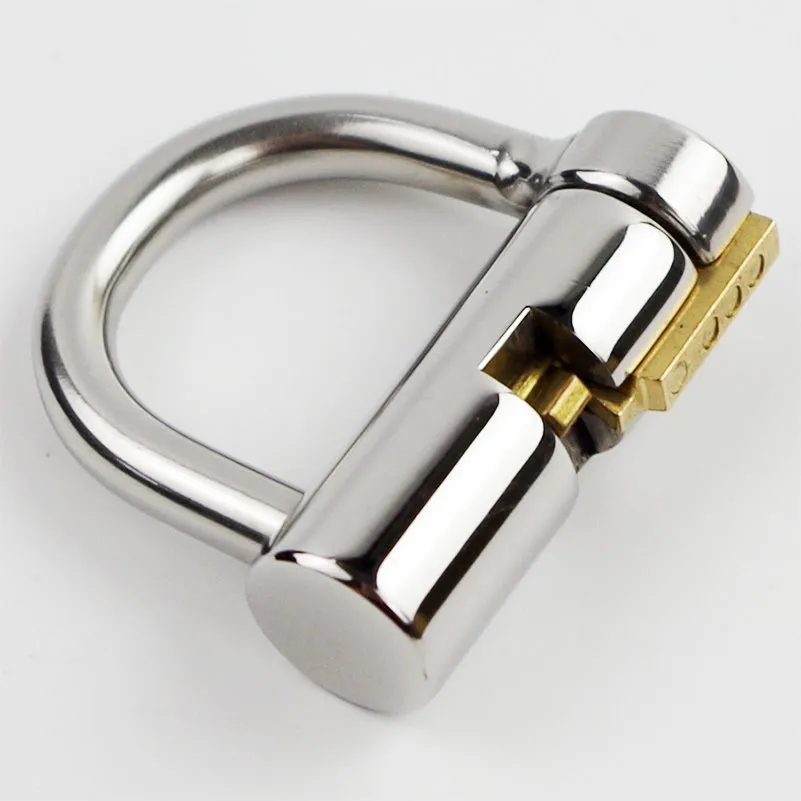 Устройства целомудрия сталь D-Ring PA Lock 5mm Glans Piercing Male Hastity Device Slave #T707