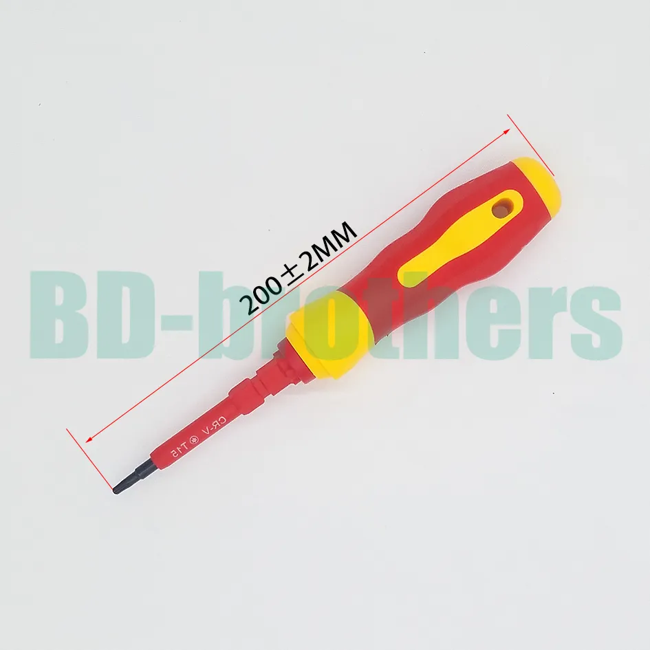 Red CR-V Magnetic 7 in 1 Insulated Screwdriver Set 500V High Quality Combination Insulated Screwdrivers Kit 