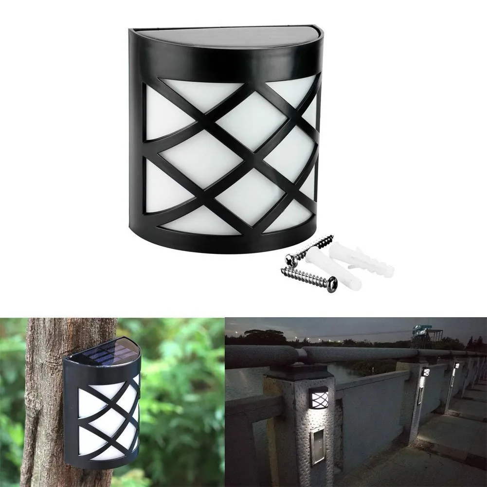 6 LED solaire alimenté extérieur chemin lumière cour clôture gouttière jardin applique sans fil LED capteur solaire lumière mur jardin clôture lampe