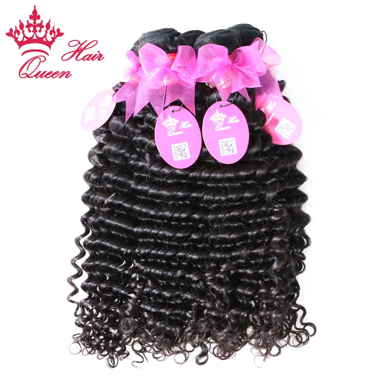 Queen Hair Products Brazilian Virgin Human hair extensions Deep curly Wave 8quot28quot in our stock DHL 1708428