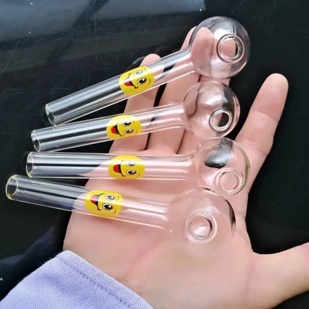 Sorrisi trasparenti accessori bong in vetro con vaso dritto Fumo di pipa ad acqua in vetro all'ingrosso
