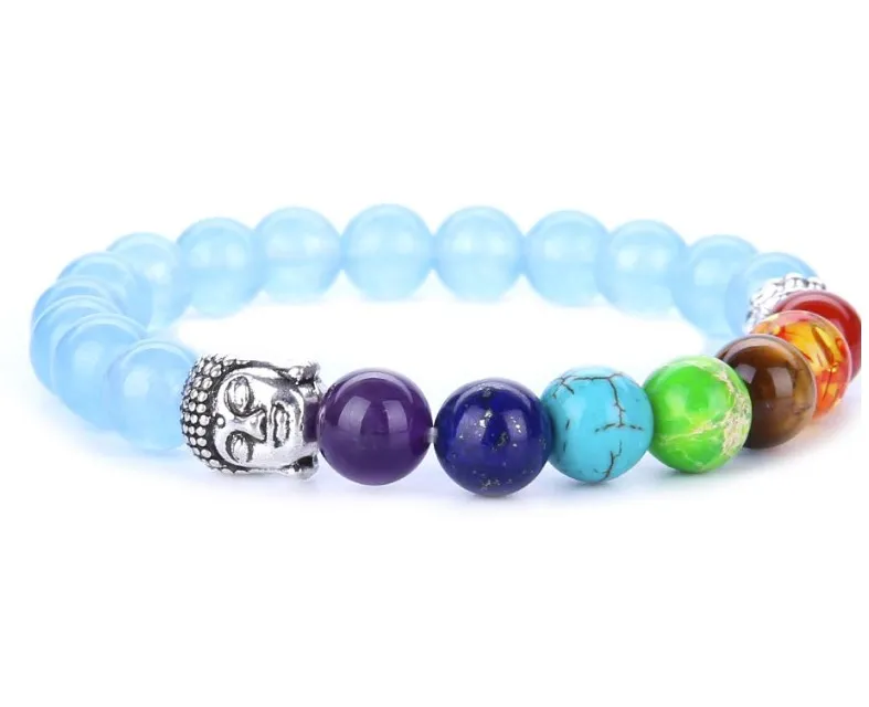 Perlen Chakra Silber Buddha Perlen Armbänder Mode Stein Charm Schmuck 8mm Yoga Energie Armband Armreifen Gold, Splitter Unisex Lava Armband