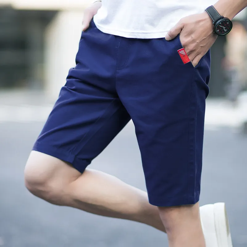 Men Cotton Chino New Drawstring Mens Shorts Beach Board Shorts keen length Cargo Shorts Fashion Male Joggers Trousers hot