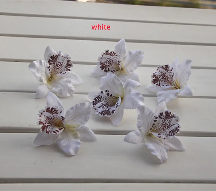 8cm / 3.15inch 직경 30MOQ 인공 타이 난초 꽃 머리는 결혼식 차 / 벽 / 모자 / 머리 정원 장식 headflower 작은 사용