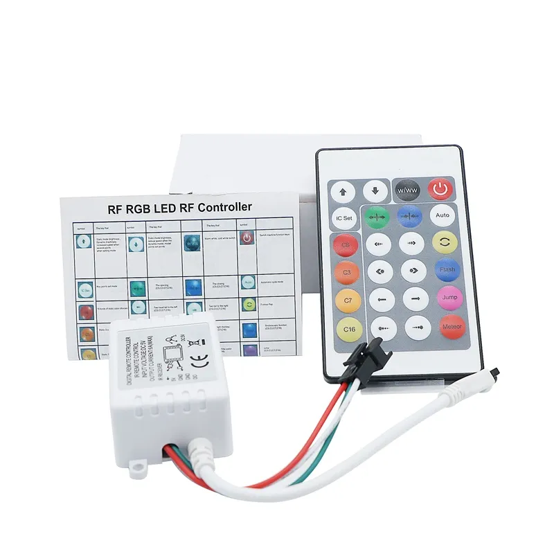 WS2812B LED Strip Controller 5V IR Remote, 24 Key... From Best2011, $2. ...