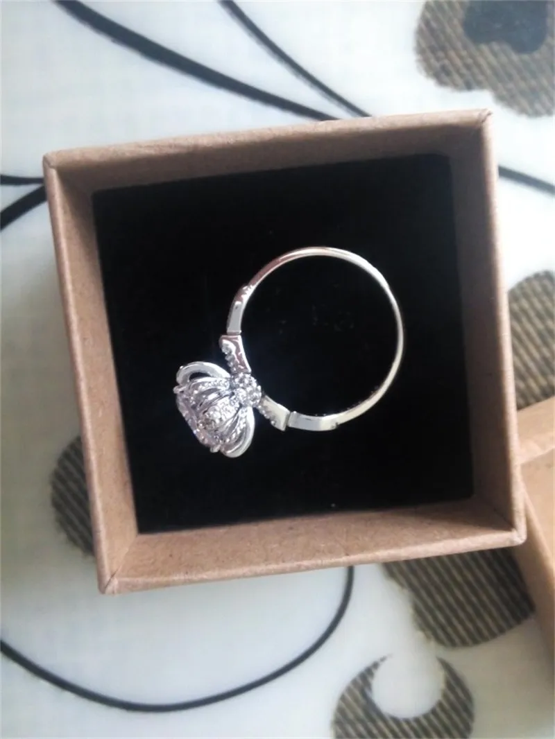 Yhamni Luxury Fashion 925 Sterling Silver Ring Luxe 6mm Diamond verloving Weddingringen voor vrouwen RX04959135551393297