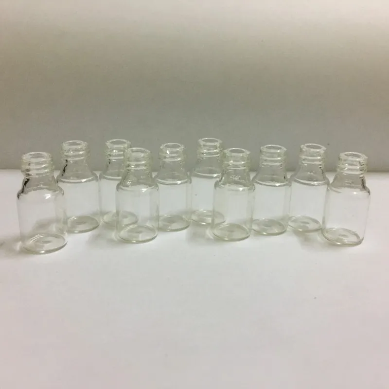 3 ml Mini-Glaspolitur-Leerflasche mit Pinsel, schwarz/weißer Deckel, 16 x 42 mm, rund, durchsichtig, für Kosmetika, Kosmetik-Nagellack-Probenbehälter, Tube