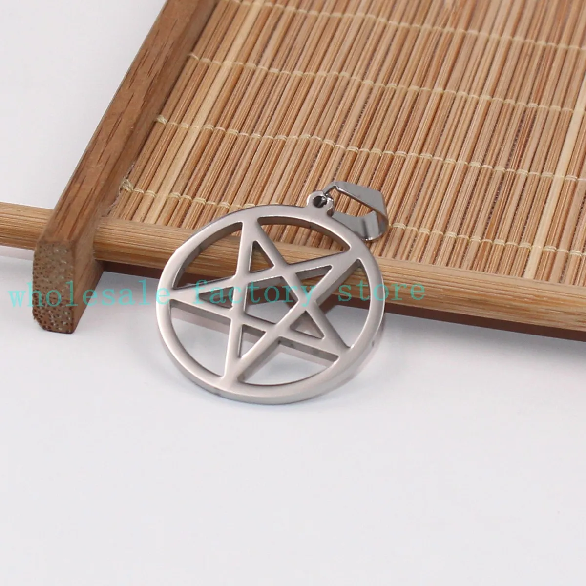 Zilver/Goud 316L Roestvrij staal pentagram satanisch symbool Satan aanbidding Hanger Box Ketting Mannen Vrouwen Sieraden