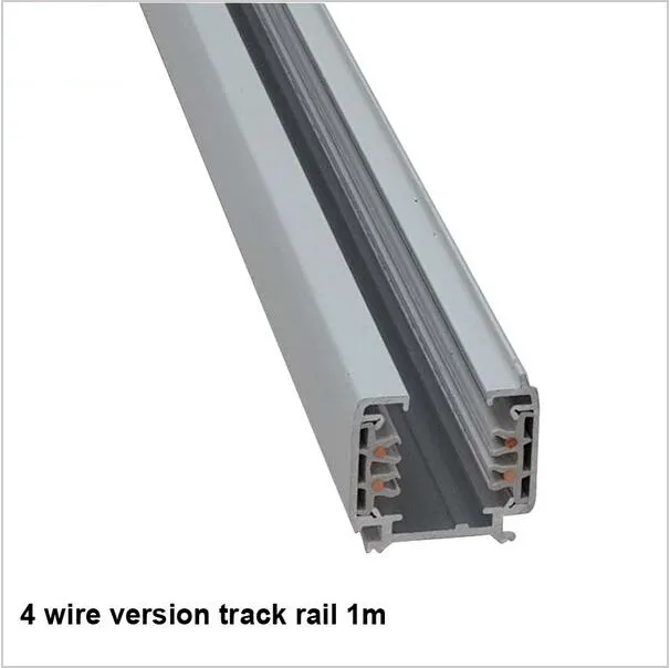 LED Track rail 1M 3 Phase Circuit 4 Wire Aluminum track Light Rails Lighting Global Tracks System Universal Rails Track Lamp Rail