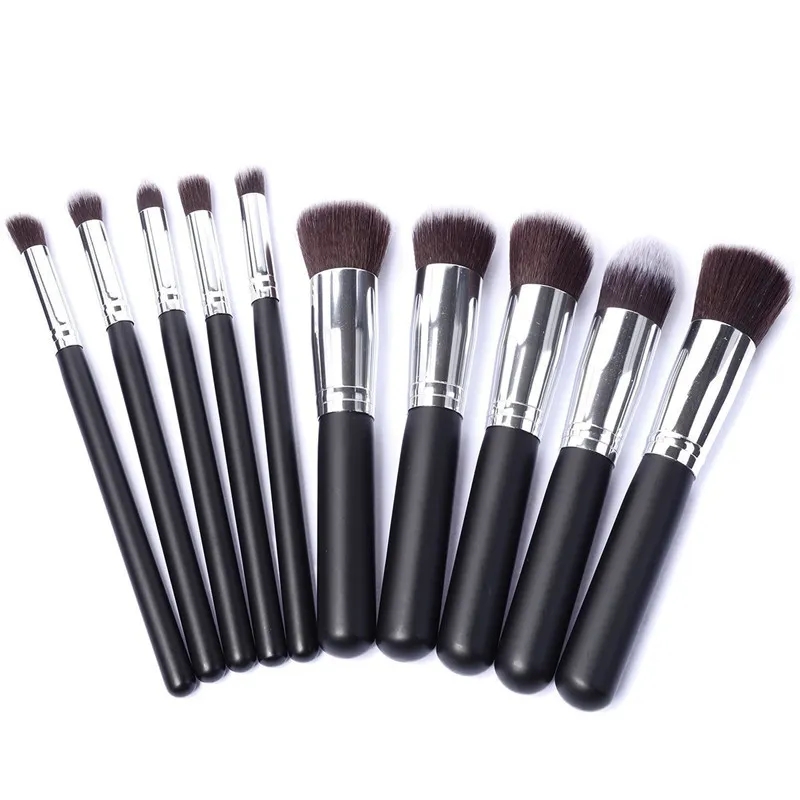 10st Kabuki Makeup Brush Sets Kit Professional Foundation Eyeshadow Face Powder Cosmetics Gör upp borstar Verktyg