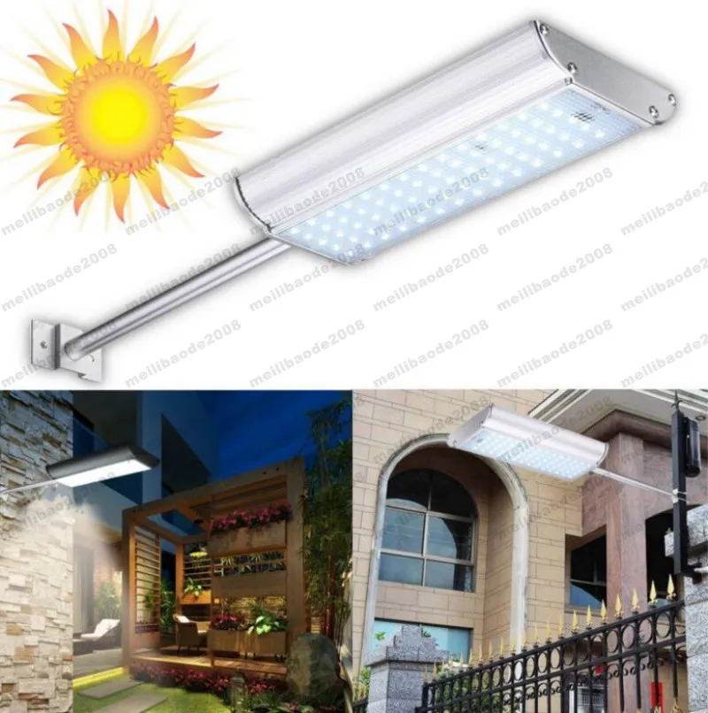 2017 NUOVE luci solari con sensore di movimento radar da 70 LED con telecomando Tre modalità di lavoro Lampada luminosa Luce impermeabile per giardino MYY