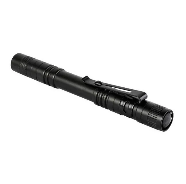 LED Flashlight Outdoor Pocket Portable Torch Lamp 1 Mode 300LM Pen Light Waterproof Penlight with Pen Clip13.3CM