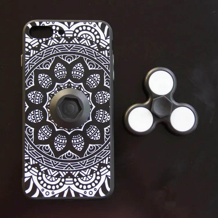 Fidget spinner Fundas para teléfonos Estilo étnico Finger Spinner Funda para teléfono para iPhone 6/6S/6 Plus/7/7Plus Funda trasera para teléfono