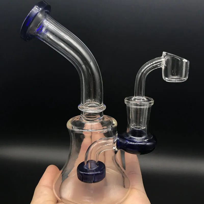 Glasbongs oljeriggar med gratis 2 mm tjock kvarts banger spik 6 tums minibägare Bong dab riggar vattenrör