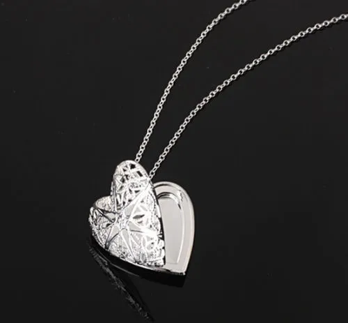 Bijoux à bricoler soi-même en laiton creux or argent plaqué Photo coeur médaillon huiles essentielles médaillon pendentif collier b630