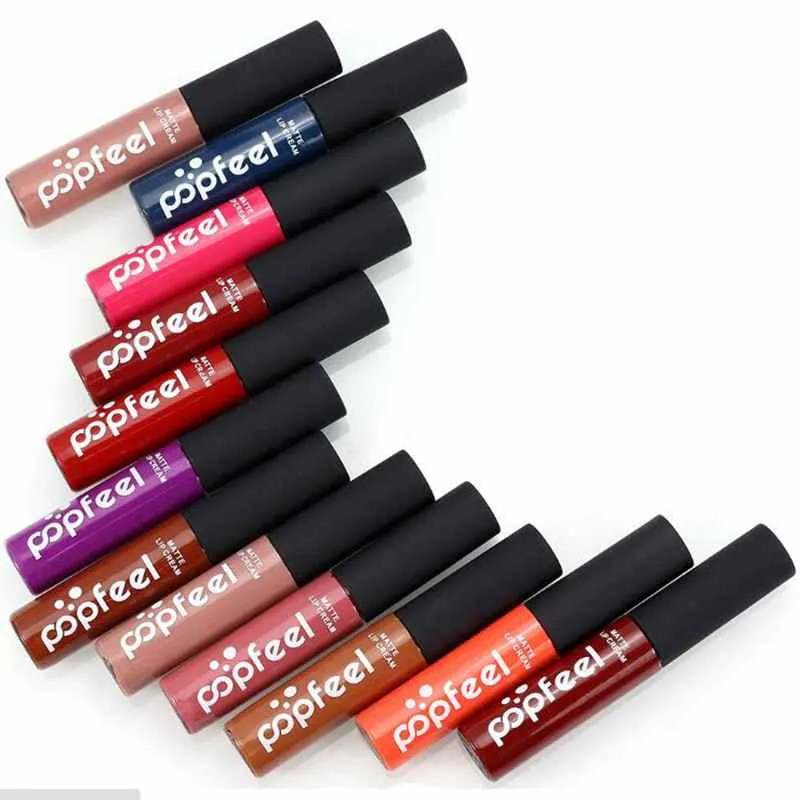 i Popfeel MATTE lucidalabbra labbra cosmetiche MATTE crema labbra, stick labbra, 144 pezzi / lotto DHL