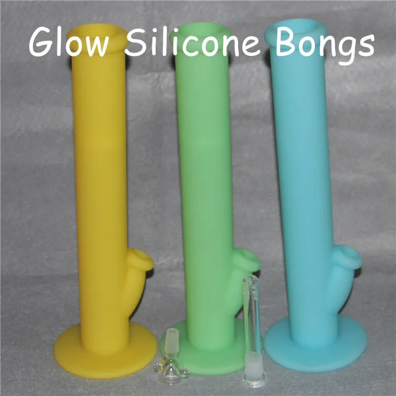 hot sale silicon bongs smoking water pipes glow in the dark water pipe silicone water pipes good quality and free dhl