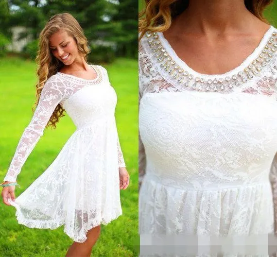 Summer Fashionable Style Lace Hollow Out Dress Womne Sexy V