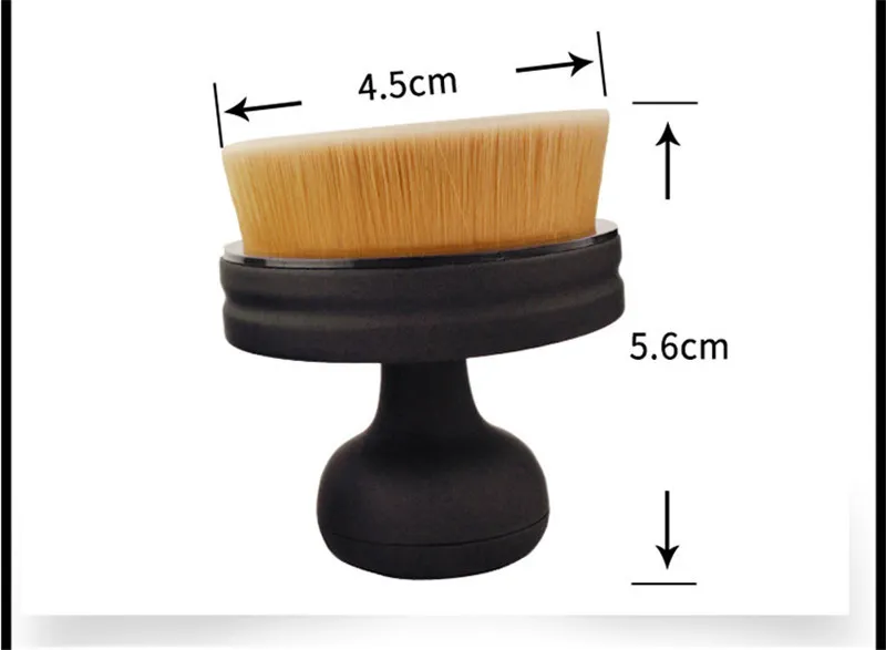 O! Brosse ovale de maquillage de base de brosse de style de brosse de cercle Brosse en plastique 1brush + 1 de stockage de tampon de poudre