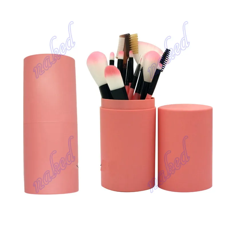 Plastic Cup Holder Travel Makeup Brush Set Safty Way Dusty Fee Package 12 Function Brush For