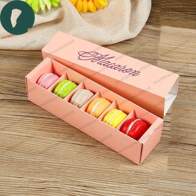 Macaron Kutusu Kek Kutusu Bisküvi Muffin Kutusu 20.3*5.3*5.3 cm Siyah Mavi Yeşil Beyaz 4 Renk YENİ SICAK MYY