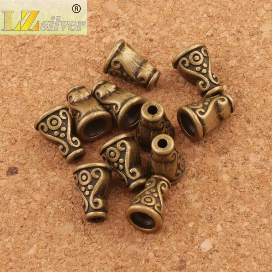 Flor Dots Cone Caps Bead Cap 200 Pçs / Lote 7.4x7.4mm Antique Prata / Bronze Jóias Findings Componentes L1083