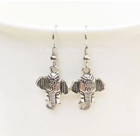 Vintage Silver Skull Hamsa Hand Owl Starfish Mermaid Moon Angel Elephant Lotus Feather 925 Ear DropDangle Chandelier Earri5718508