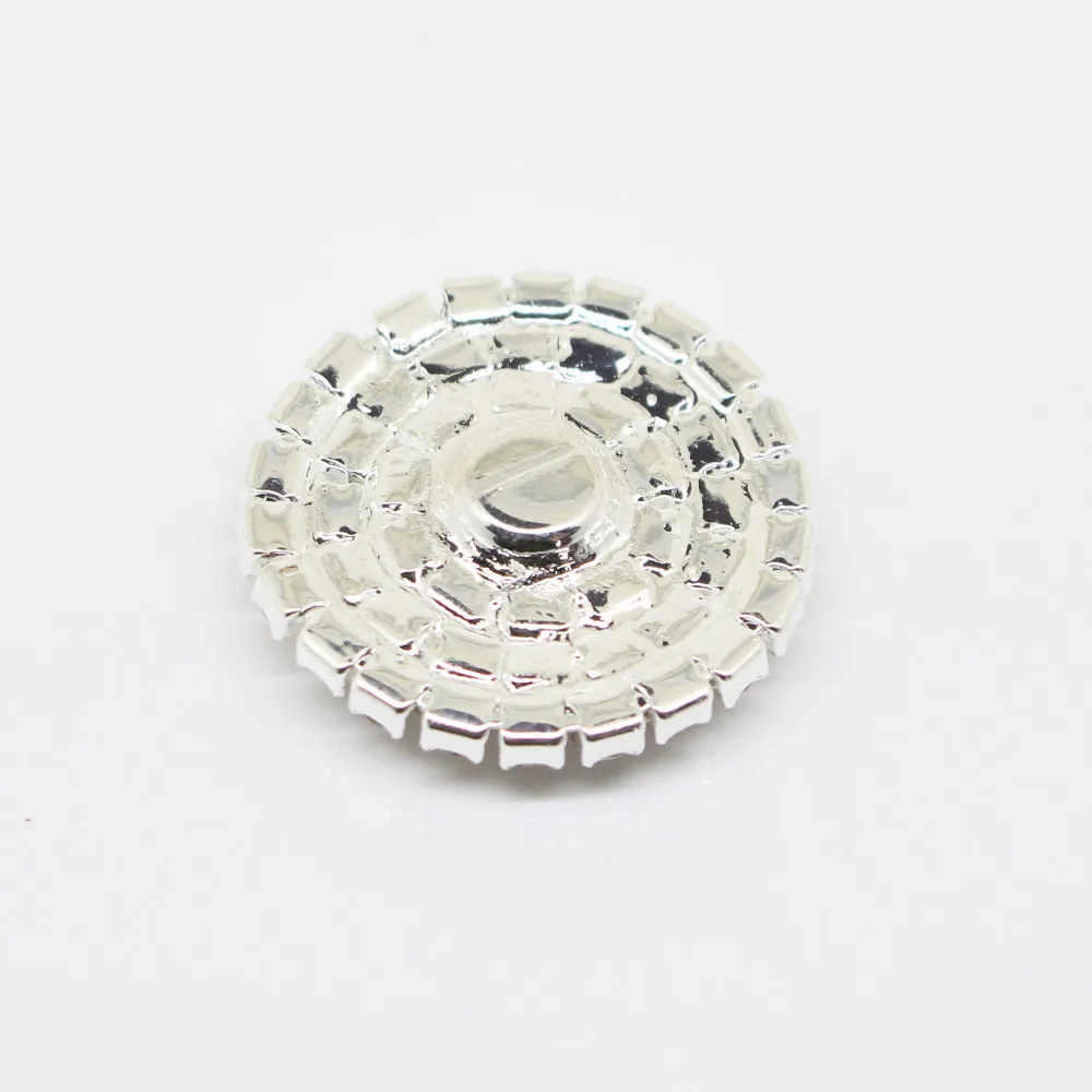 25mm rodada Strass Botão de prata Flatback decoração de cristal fivelas para acessórios de cabelo de bebê