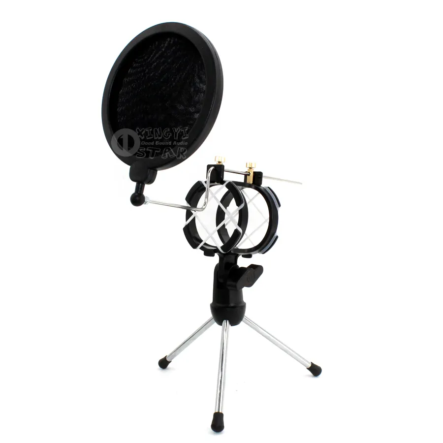 Clip de filtre pop réglable sur le bureau Mikrofon Trépied pliant karaoké Microphone Stand Masque Masque Shield PC enregistrement Mic Holder4192345