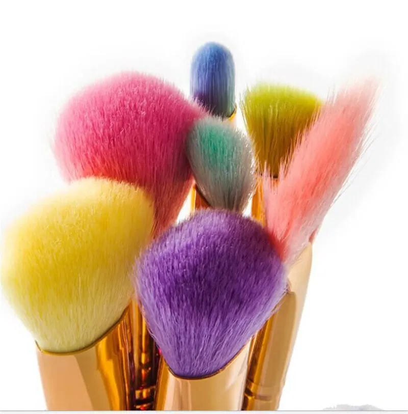 Rainbow Thread Spiral Makeup Brushes Set Foundation Power Blush Blusher Eyeshadow Mermaid Make Up Brush Beatuy Cosmetic tool kits