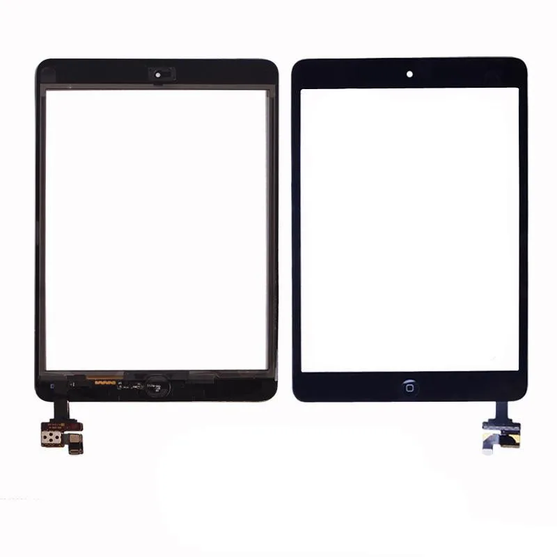 100% neuer Touchscreen-Glasscheibe mit Digitalisierer mit IC-Anschlussschaltflächen für iPad Mini 2 Schwarzweiss