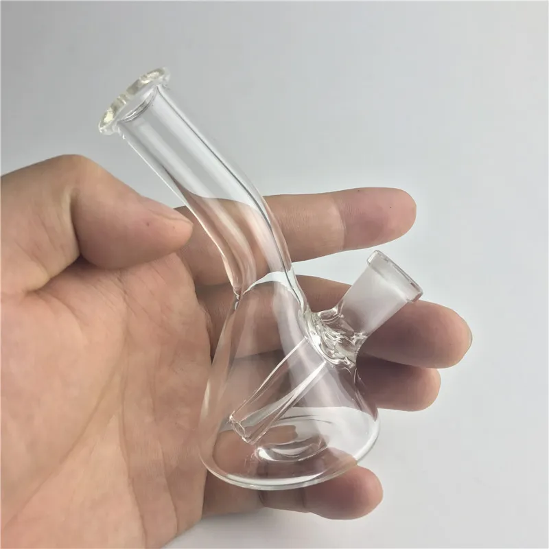 Bong tubi dell'acqua mini piattaforme petrolifere femminili da 10mm 14mm con bong acqua a mano piccola da 4,3 pollici 6,3 pollici trasparente spesso riciclatore